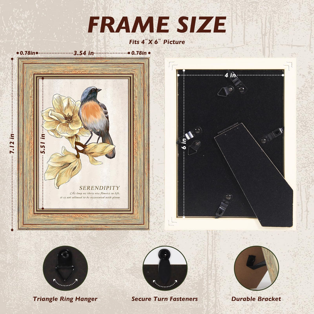 Aaq 4 Pack 4X6 Picture Frame - Picture Frames With Plexiglass,Photo Frame For Wall & Tabletop Picture Frames