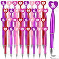 Roowest 48 Pcs Valentine'S Day Heart Shaped Pens Bulk Novelty Heart Ballpoint Pens Bulk 1 Mm Black Gel Ink Pens Valentine'S Day