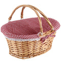 Mahiong Natural Wicker Woven Gift Easter Basket, Hand Woven Empty Willow Woven Basket With Double Folding Handles And Washable G