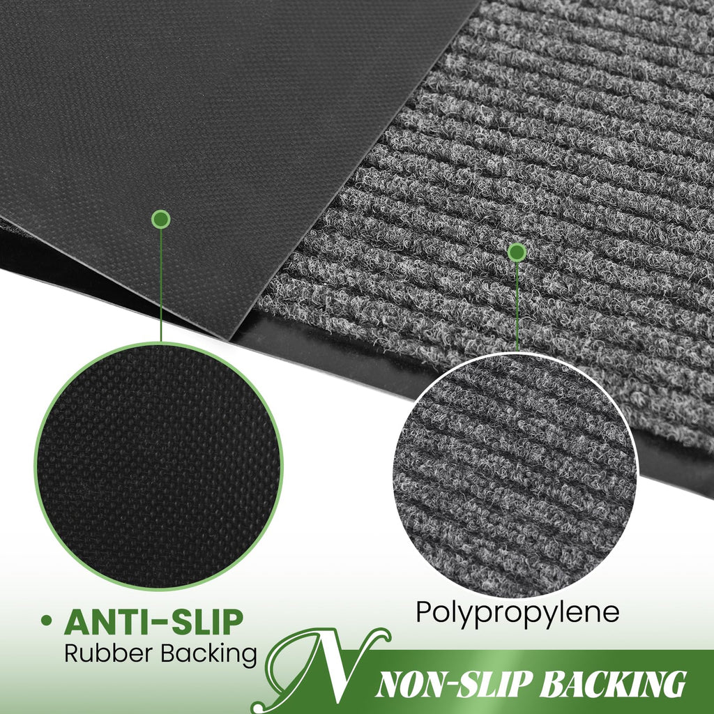 Door Mat Heavy Duty Outdoor Indoor Doormat Low Profile Front Door Mat Large 35X60 Inch Light Gray Entrance Welcome Mats Easy Cle