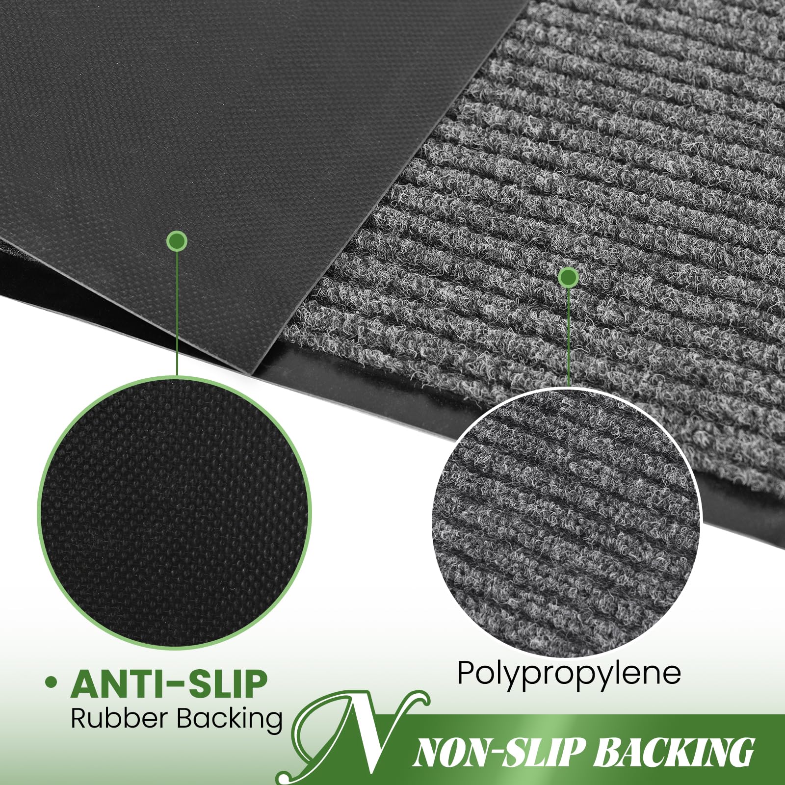 Door Mat Heavy Duty Outdoor Indoor Doormat Low Profile Front Door Mat Large 35X60 Inch Light Gray Entrance Welcome Mats Easy Cle