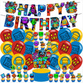 Geometry Dash Birthday Party Supplies Favors For Boys Kids Geometry Dash Birthday Party Decorations Including Banner Cake Cupcak
