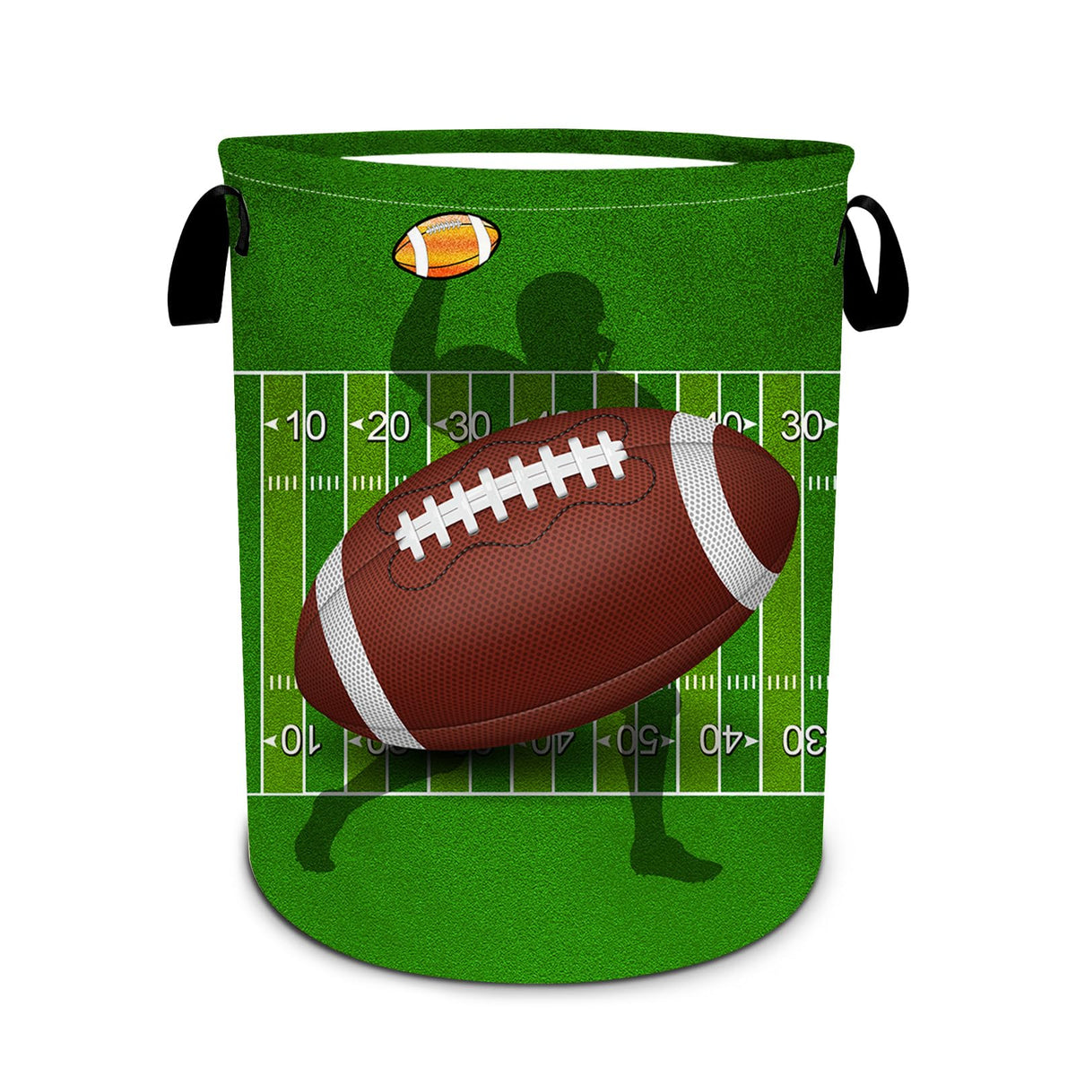 American Football Laundry Basket Foldable Laundry Hamper Tote Bag Storage Bucket Toy Organizer For Bathroom/Laundry/Bedroom(19.6