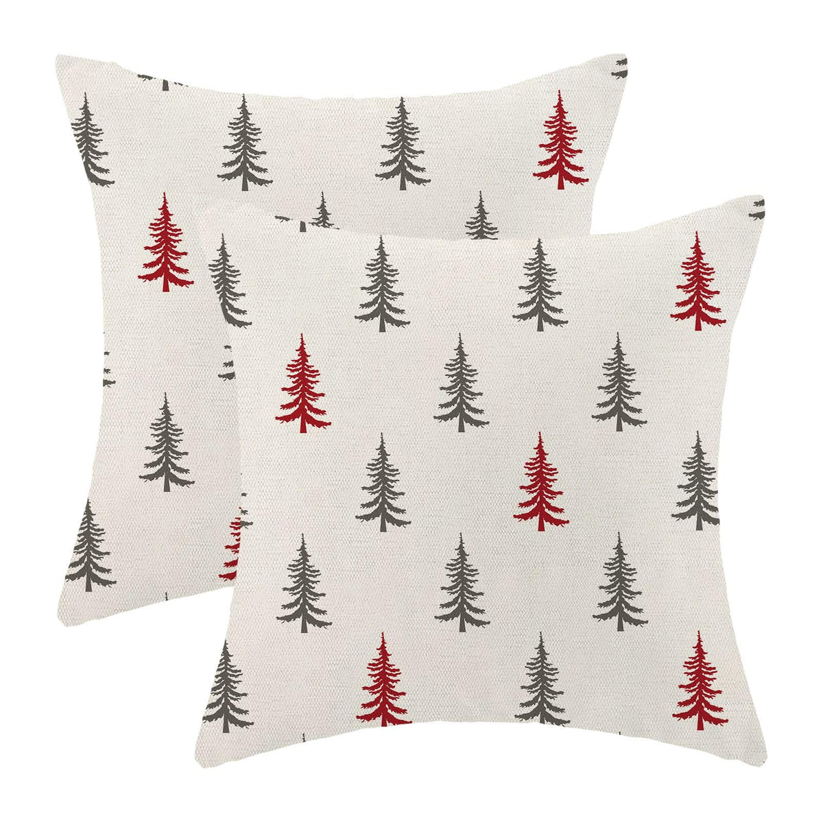 Cxmeifly Christmas Pillow Covers 20X20 Inch Set Of 2 Red Grey Christmas Tree Decor Throw Pillows Winter Xmas Holiday Outdoor Cus