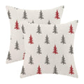 Cxmeifly Christmas Pillow Covers 22X22 Inch Set Of 2 Red Grey Christmas Tree Decor Throw Pillows Winter Xmas Holiday Outdoor Cus