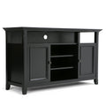 SIMPLIHOME Amherst Solid Wood Universal TV Media Stand, 54 Inch Wide, Transitional, Living Room Entertainment Center, Storage Ca