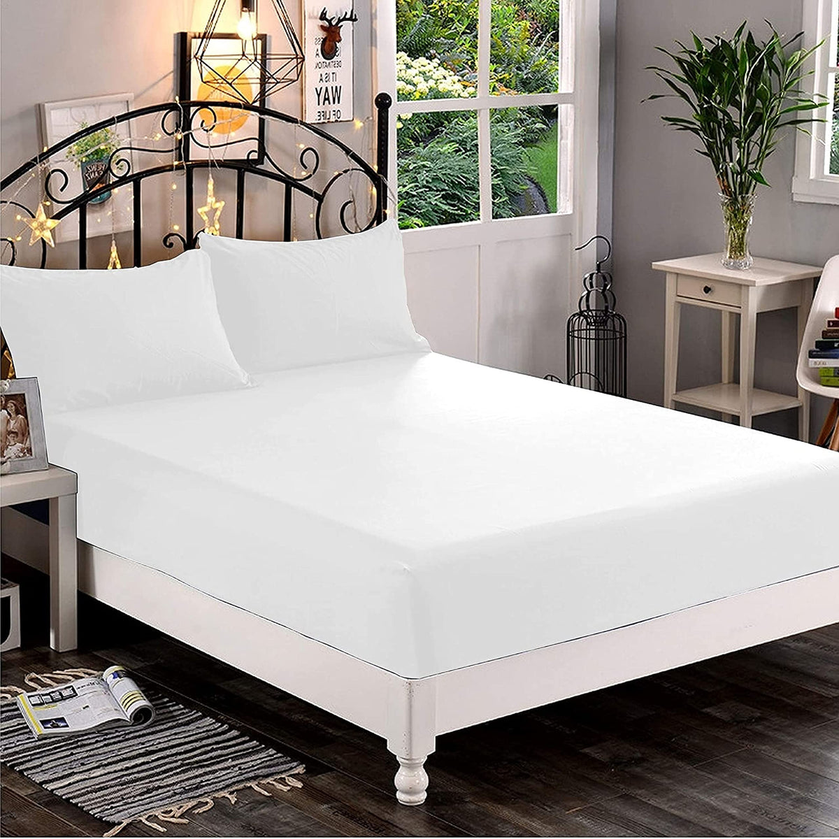 Elegant Comfort Premium Hotel Quality 1-Piece Fitted Sheet, Luxury & Softest 1500 Thread Count Egyptian Quality Bedding Fitted S
