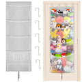 Woodoulogy Hanging Stuffed Animal Storage, Over Door Large Plush Toy Organizer with Metal Hook, Baby Accessory Holder Idea for N