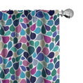 Ambesonne Abstract Window Curtains Pack of 2, Digital Raindrops Leafage Creative Contemporary Style Print, Lightweight Set with 