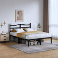 SHOANED 14 Inch Metal Bed Frame - Full Size Heavy Duty Bedframe with Headboard Black Basic Steel Slats Platform No Box Spring Ne