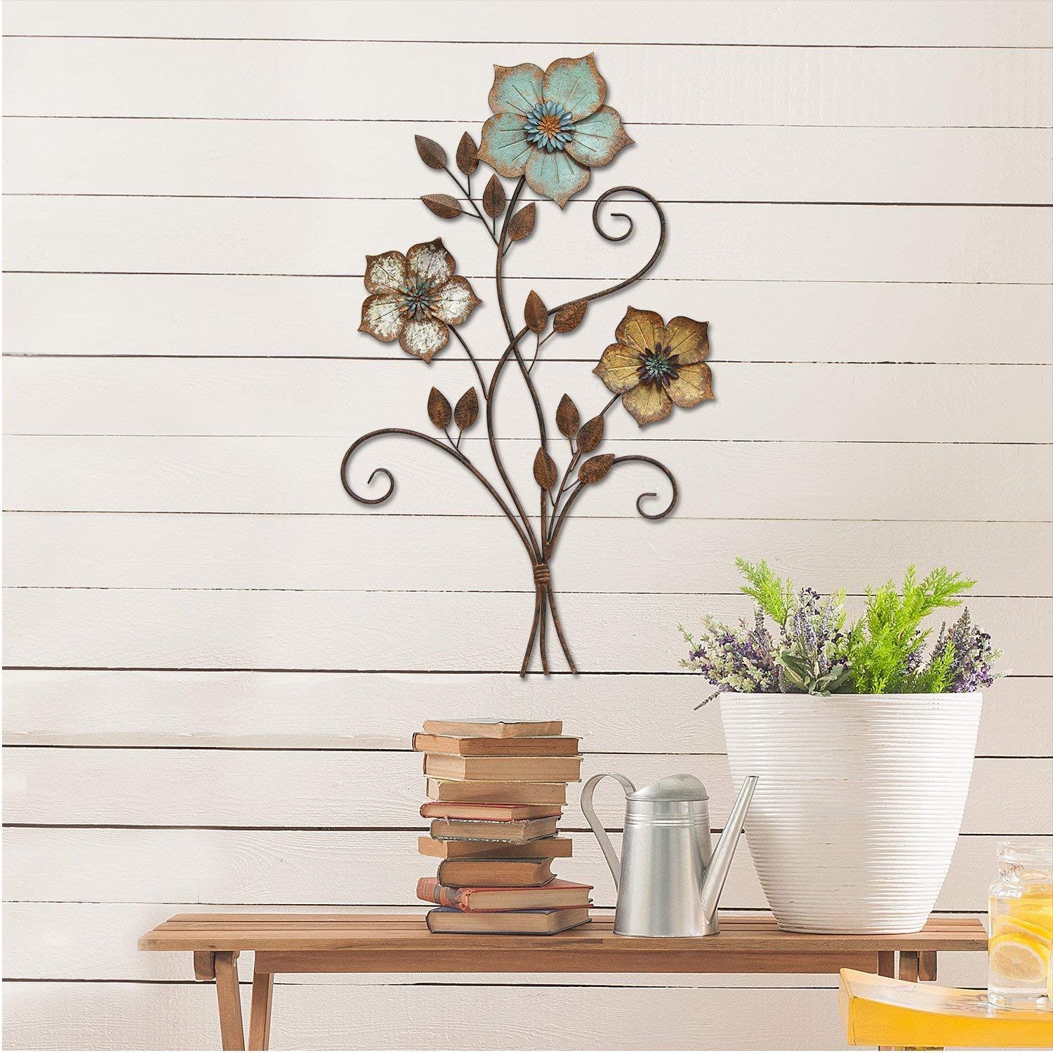 HomeRoots Tricolor Flower Wall Decor