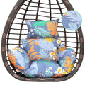 Yefound Indoor Outdoor Egg Chair Cushion Thick Hanging Floral Egg Swing Chair Cushion U-Shaped Back Cushions For Patio Garden Ha