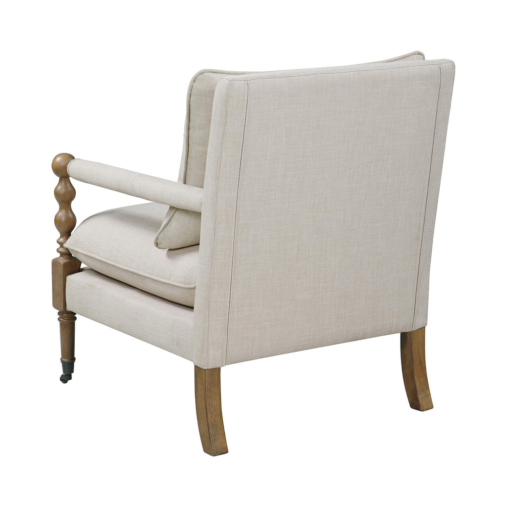 Coaster Furniture Upholstered Casters Beige Accent Chair 35.5"H x 31"W x 26.5"D 903058
