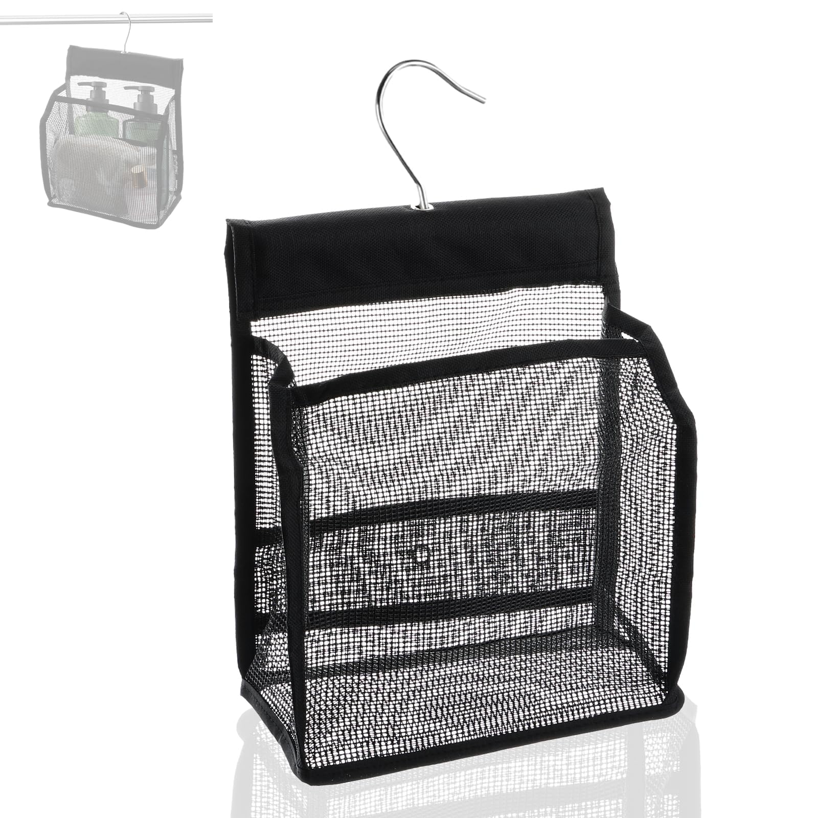 Neerow Shower Bag Camping, Hanging Mesh Shower Caddy With Hooks, Portable Shower Organizer, Quick Dry, Reusable Shower Caddy, Sh