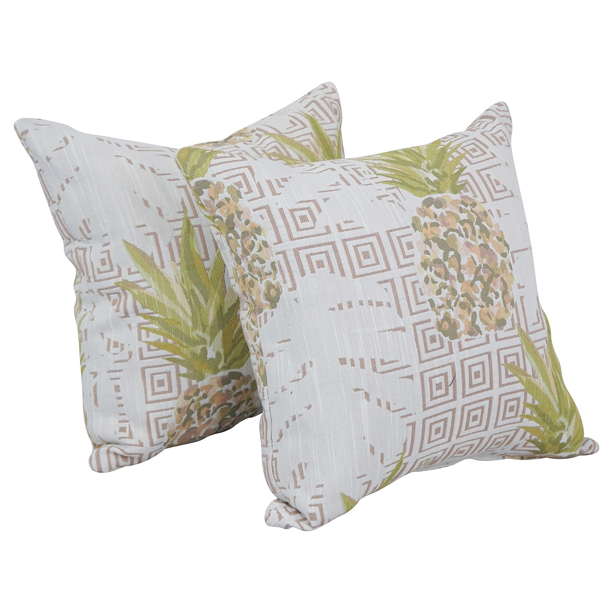 Blazing Needles Square Polyester Jacquard Throw Pillows, 17&quot;, Zeena Blush 2 Count