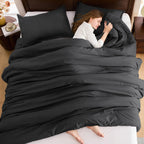 Andency Dark Grey King Size Comforter Set, 3 Pieces Boho Solid Bedding Comforter Set, Soft Cozy Lightweight Reversible All Season Warm Microfiber Bed Blanket Quilt Sets For Men Women (104X90Inch)