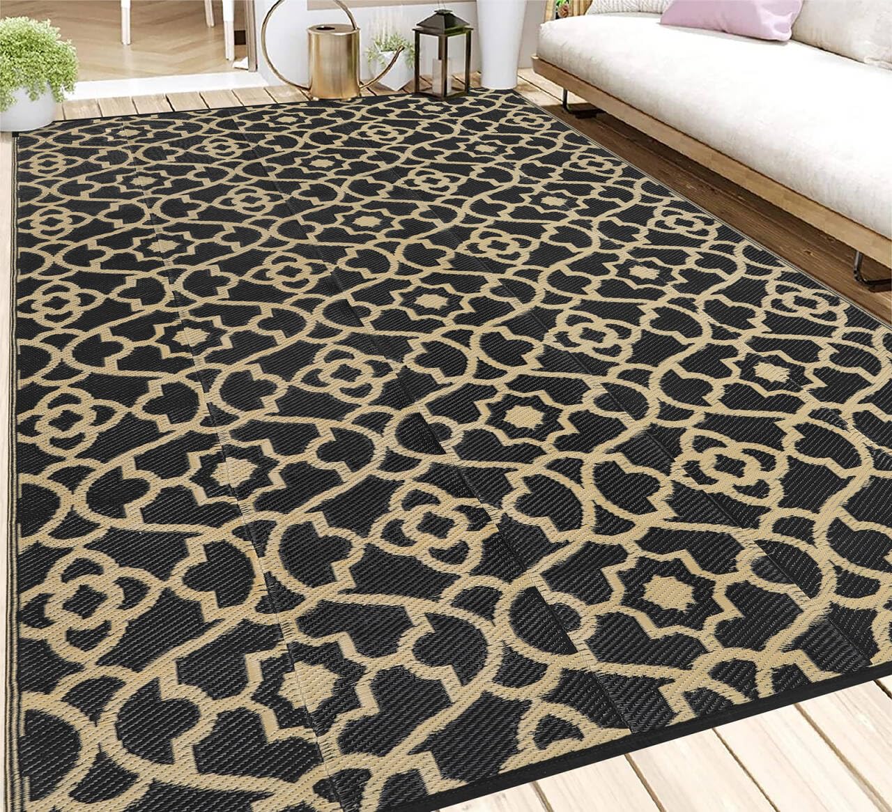Hebe Outdoor Rug 6'X9' For Patios Waterproof Clearance Reversible Patio Mat Plastic Straw Rug Rv Camping Mat Outside Area Rug Ca