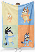 Bluey & Bingo Plush Throw Blanket - Measures 46 X 60 Inches Super Soft Lightweight Fleece Kids Bedding