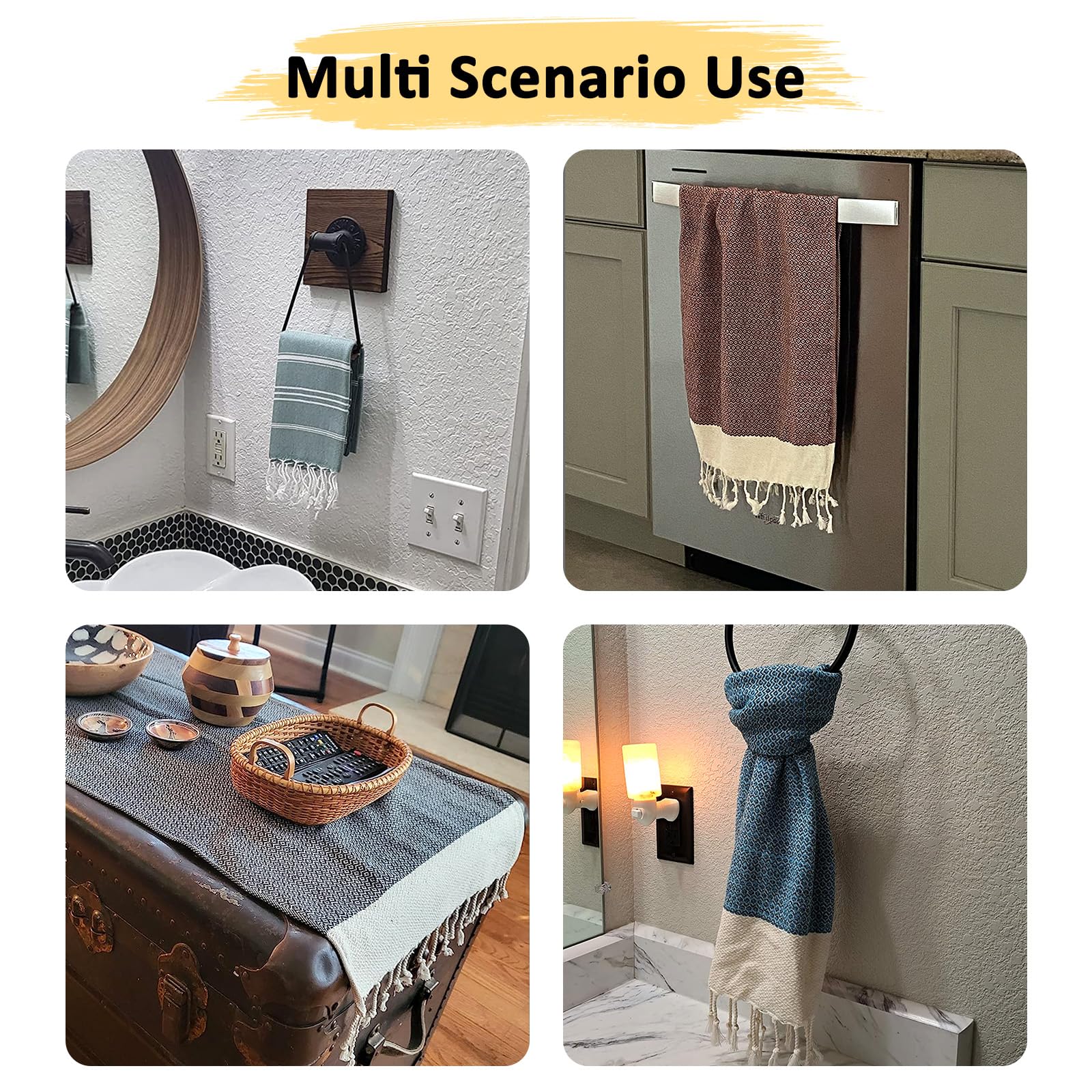 Cabanana Cotton Turkish Hand Towel - Set Of 2 | Boho Kitchen Tea Towels, 40 X 16 Inches Thin Decorative Bathroom Towel (Coral)