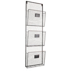 Designstyles Three Tier Wall File Holder - Durable Copper Metal Rack With Spacious Slots For Easy Organization, Mounts On Wall A