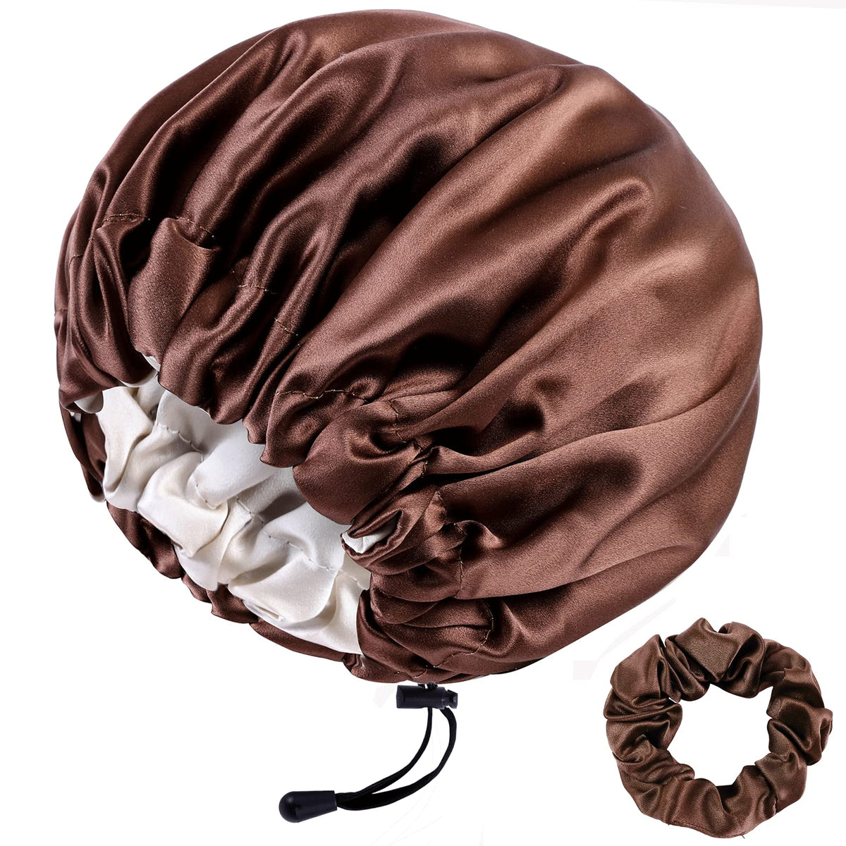 RedJoe 22 Momme 100% Mulberry Silk Bonnet Hair Wrap for Sleeping, Adjustable Silk Scrunchies Sleep Cap for Women Men Hair Care, 