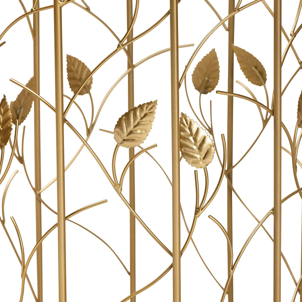 Baxton Studio Anaya Modern and Contemporary Glam Brushed Gold Finished Metal and Glass Leaf Accent End Table