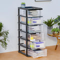 Kuber Industries 6Layer Collapsible Multipurpose Plastic Drawers Storage Organizer | Modular Kitchen & Toy Organizer For Kids R