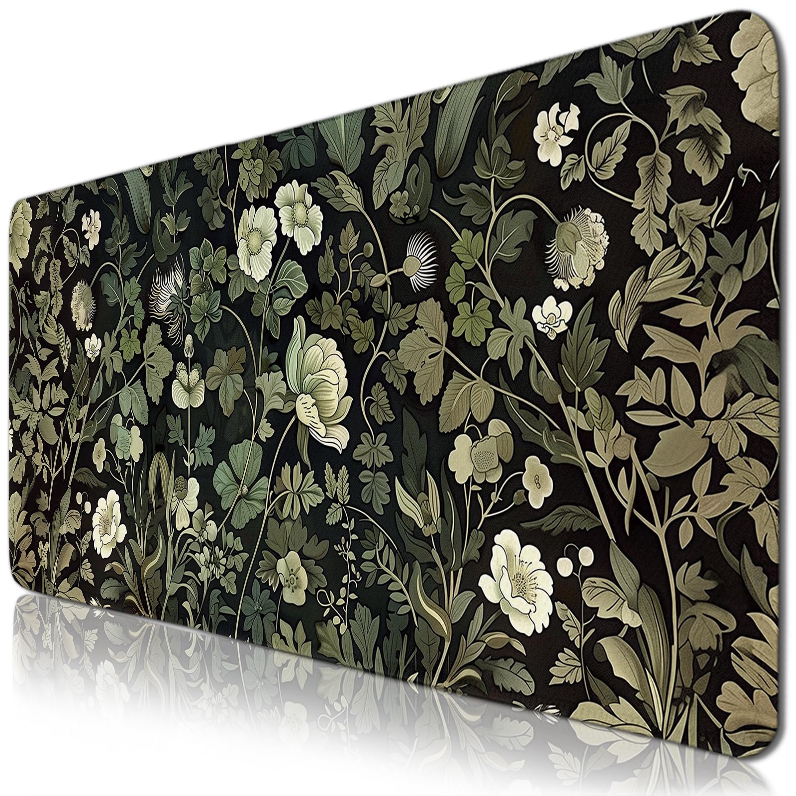 Gaming Mouse Pad, GreenPlant Mousepad with Non-Slip Base Stitched Edges, Gifts for Men Women GreenPlant Lovers, Large Desk Mat f