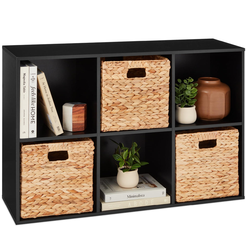 Best Choice Products 6-Cube Storage Organizer, 11In Shelf Opening, Bookcase, Display Shelf, Customizable W/ 3 Removable Back Panels – Black