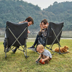 Ever Advanced Oversized Folding Rocking Camping Chair, Padded Portable Rocker Chair For Patio, Lawn And Outdoors, Heavy Duty Hard Armchair For Adults Supports 400Lbs, Grey