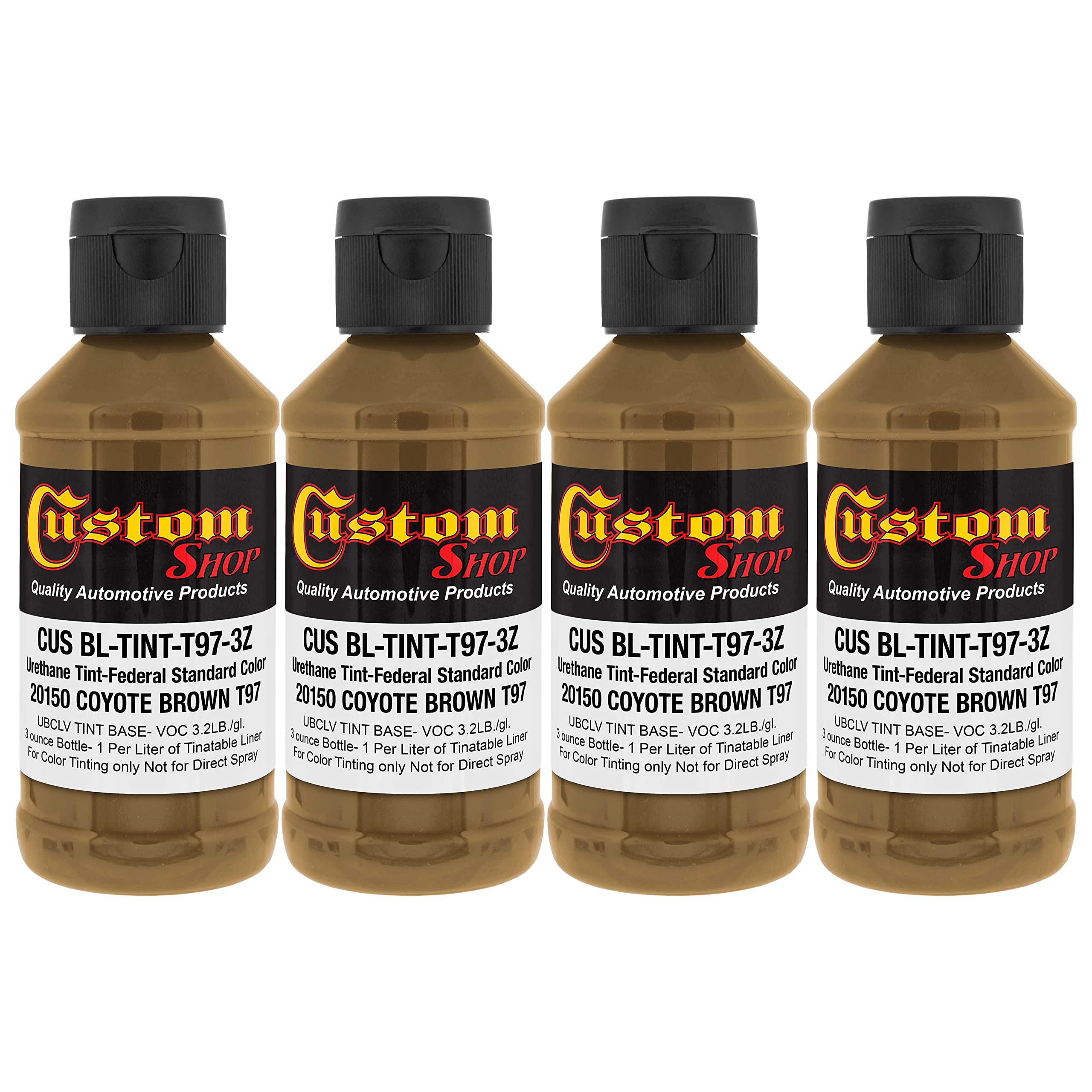 Custom Coat Camouflage Series 3 Ounce (Coyote Brown Federal Standard Color #20150) - Pack Of 4 - Urethane Tint Concentrate For T