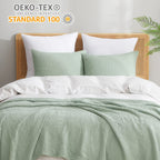 Phf Ultra Soft Waffle Weave Euro Shams Pillow Covers 26' X 26' 2 Pack, No Filling, Breathable Skin-Friendly Euro Throw Pillow Covers For Bed Couch Sofa, Sage Green