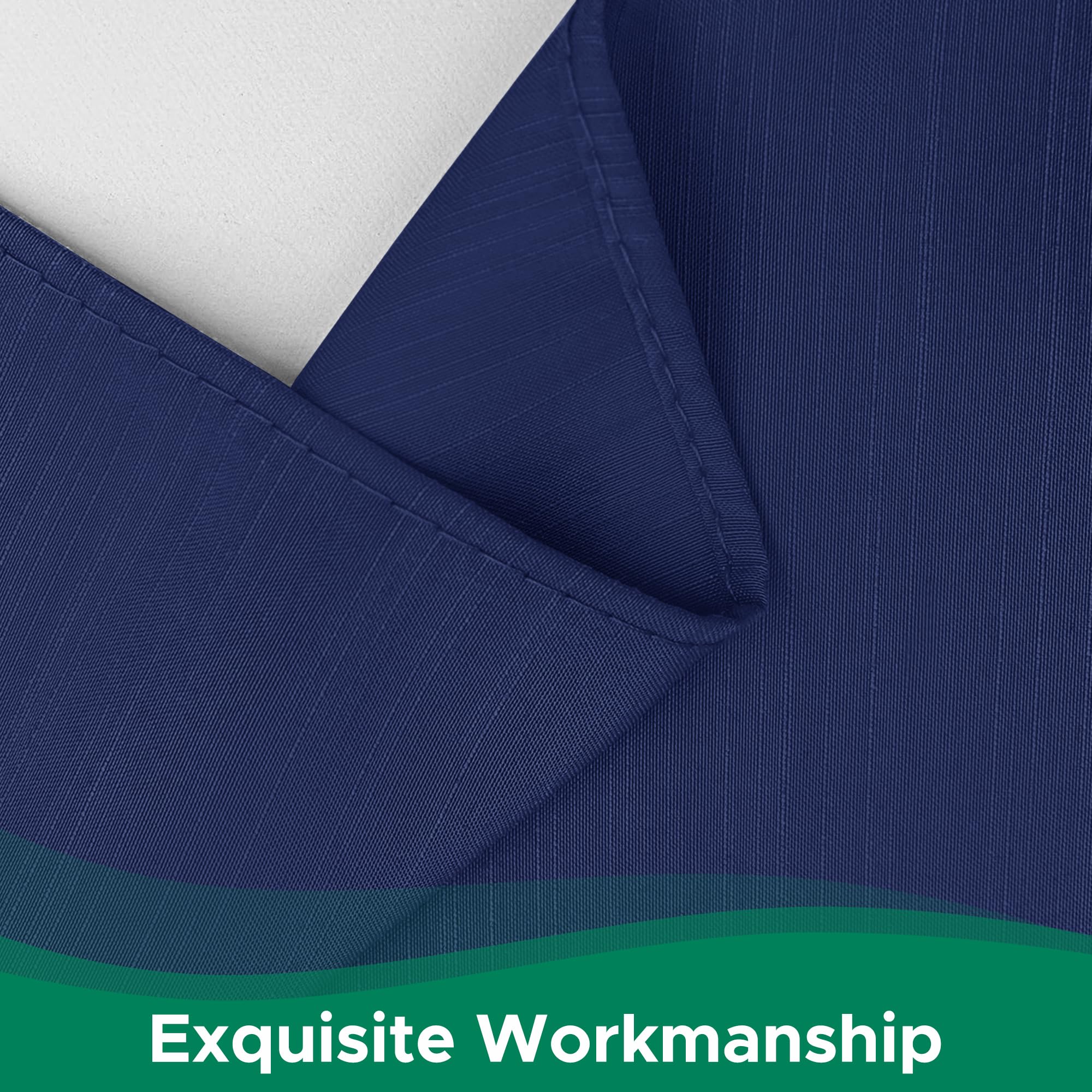 Biscaynebay Wrap Around Bed Skirts For King & Cal King Beds 16' Drop, Navy Adjustable Elastic Dust Ruffles Easy Fit Wrinkle & Fade Resistant Silky Luxurious Fabric Solid Machine Washable