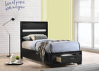 Coaster Home Furnishings Miranda Contemporary Wood Twin Size Storage Panel Bed Frame 50-inch Headboard Black 206361T