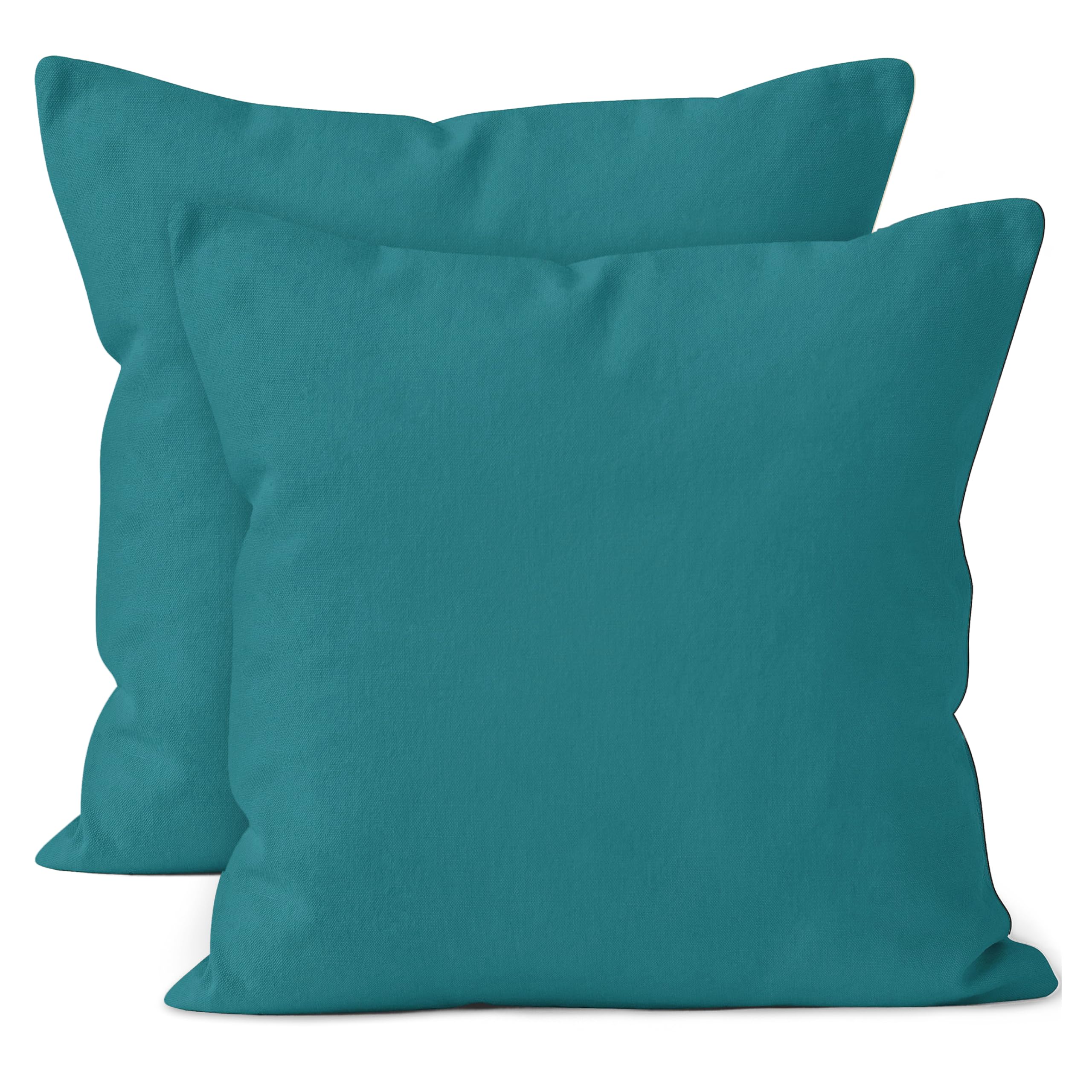 Encasa Xo Throw Pillow Covers 16X16 In Set Of 2 Azul Blue | No Inserts | Cotton Pillow Covers For Living Room, Bed, Sofa, Couch