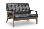 Baxton Studio Mid-Century Masterpieces Love Seat, Brown