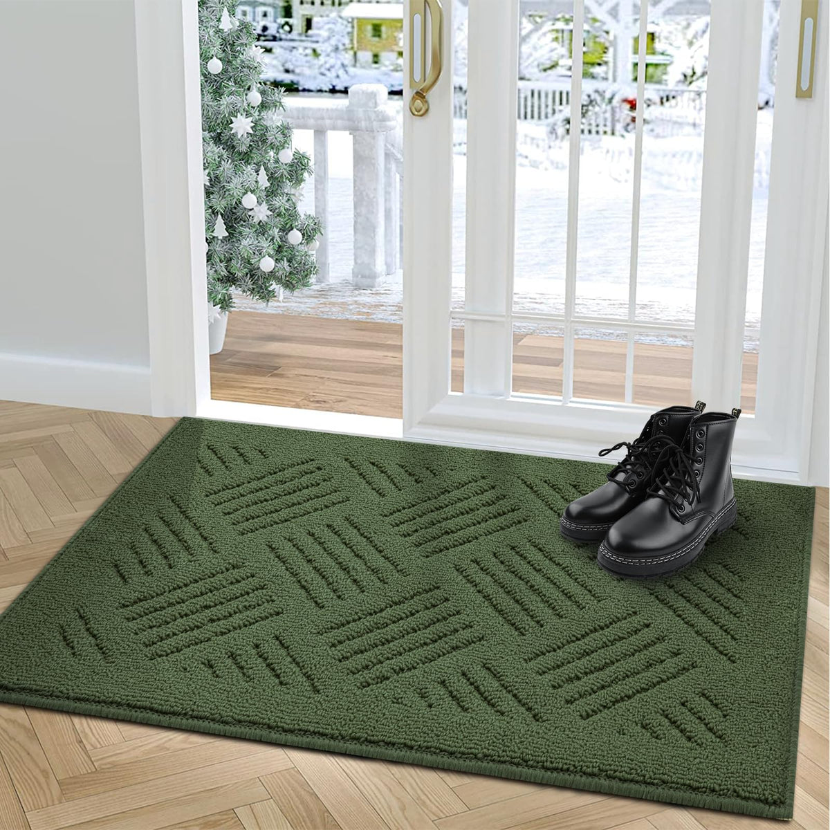 Mat Indoor Doormat, Front Back Door Mats Non-Slip Rug Rubber Backing, Low-Profile Entrance Rugs, Absorbent Resist Dirt Doormats