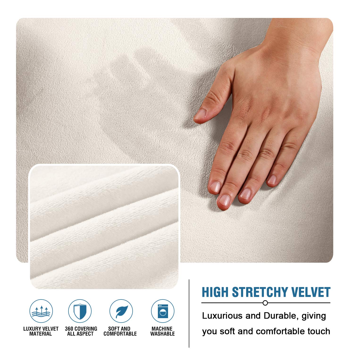 H.Versailtex Real Velvet Futon Cover Armless Sofa Covers Sofa Bed Covers Stretch Futon Couch Cover Sofa Slipcover Furniture Prot