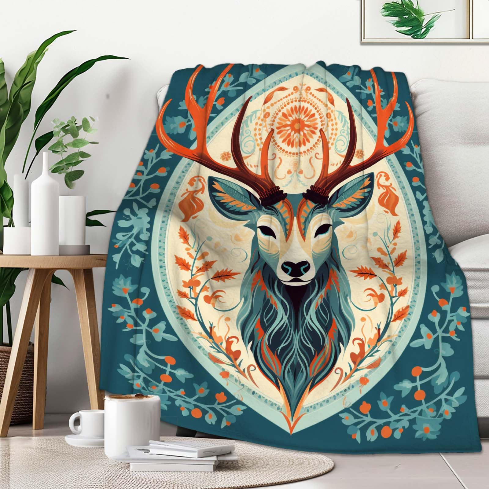 Fexnuvko Mushroom Blanket Throw Gift For Men Women, Plush Hippie Mushroom Fleece Blanket For Decor, Fuzzy Flannel, 50X60 Inches,