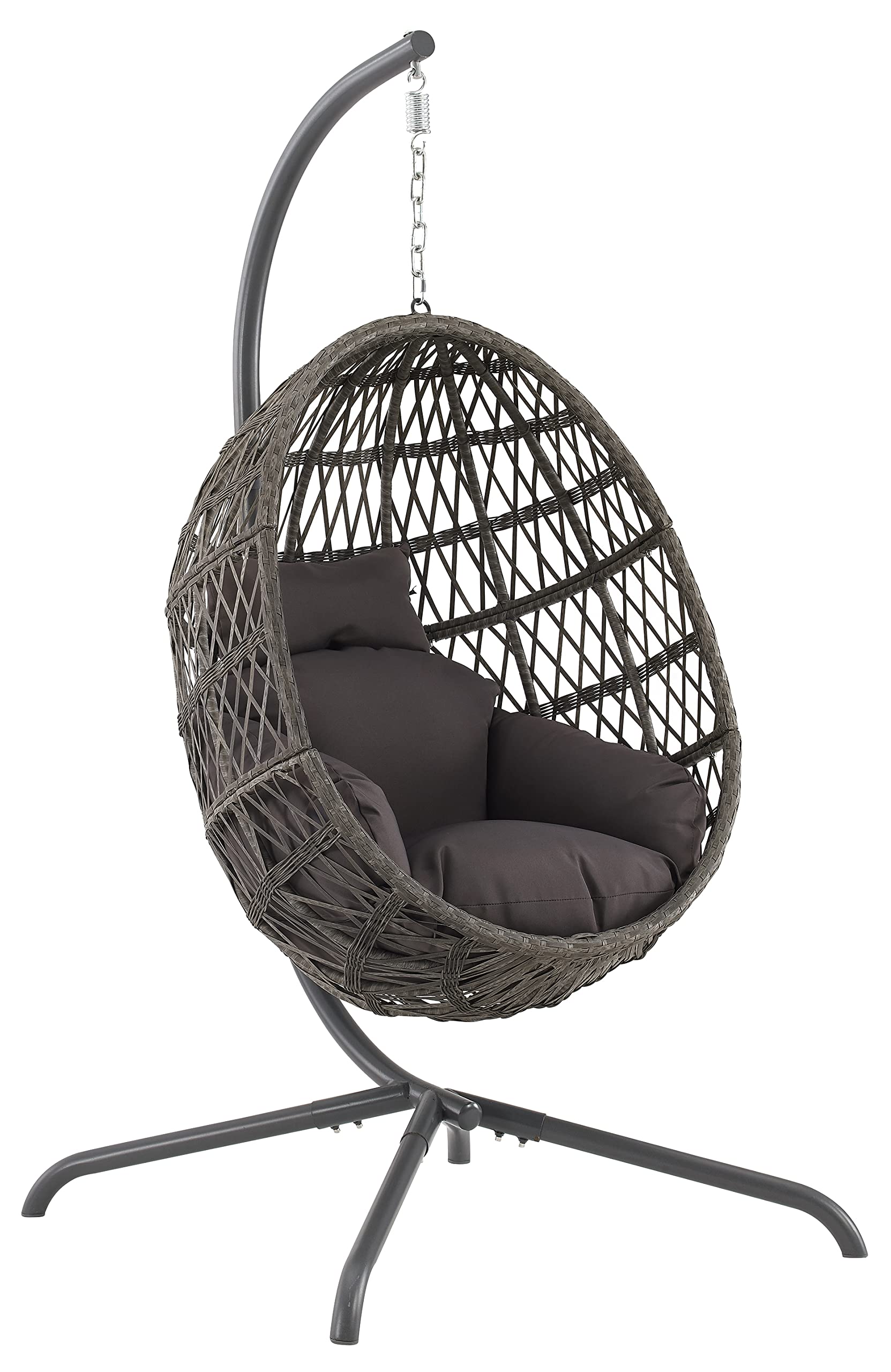 Crosley Furniture Tess Wicker Indoor Outdoor Hanging Egg Chair With Stand - Thumbnail 4