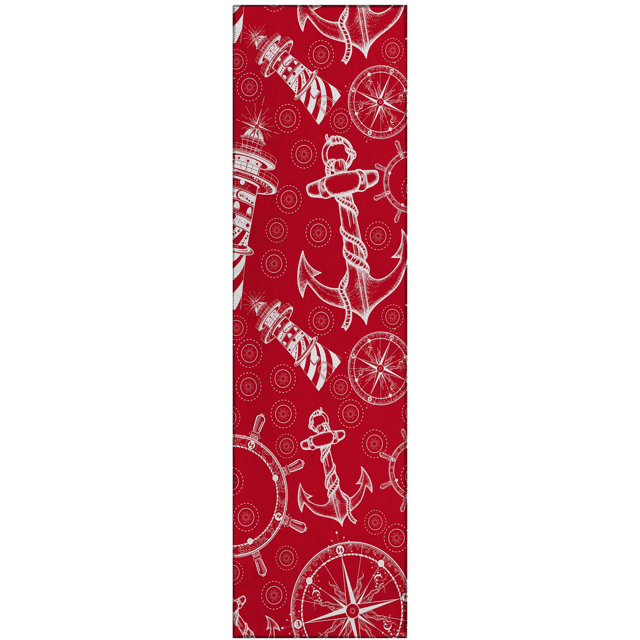 Addison Rugs Harpswell Ahp39 Ruby 2'3" X 7'6" Indoor Outdoor Runner Rug, Easy Clean, Machine Washable, Non Shedding, Bedroom, Living Room, Dining Room, Kitchen, Patio Rug