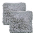 Your Smile Pack Of 2, Decorative Plush Luxury Series Merino Faux Fur Throw Pillow Case Cushion Cover 18' X 18'(Gray)