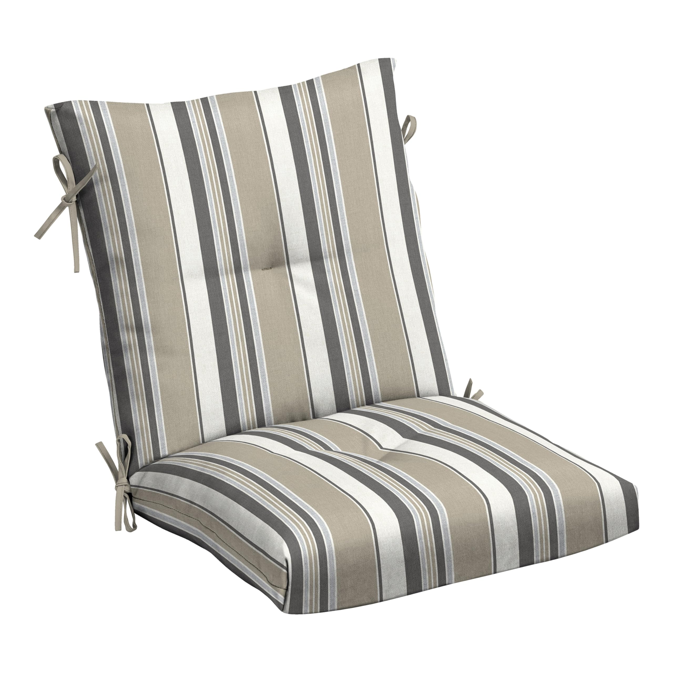 Arden Earthfiber Plush Modern Tufted Polyfill Dining Chair Cushion, 21 X 40, Water Repellent, Fade Resistant 21 X 40, Taupe Grey