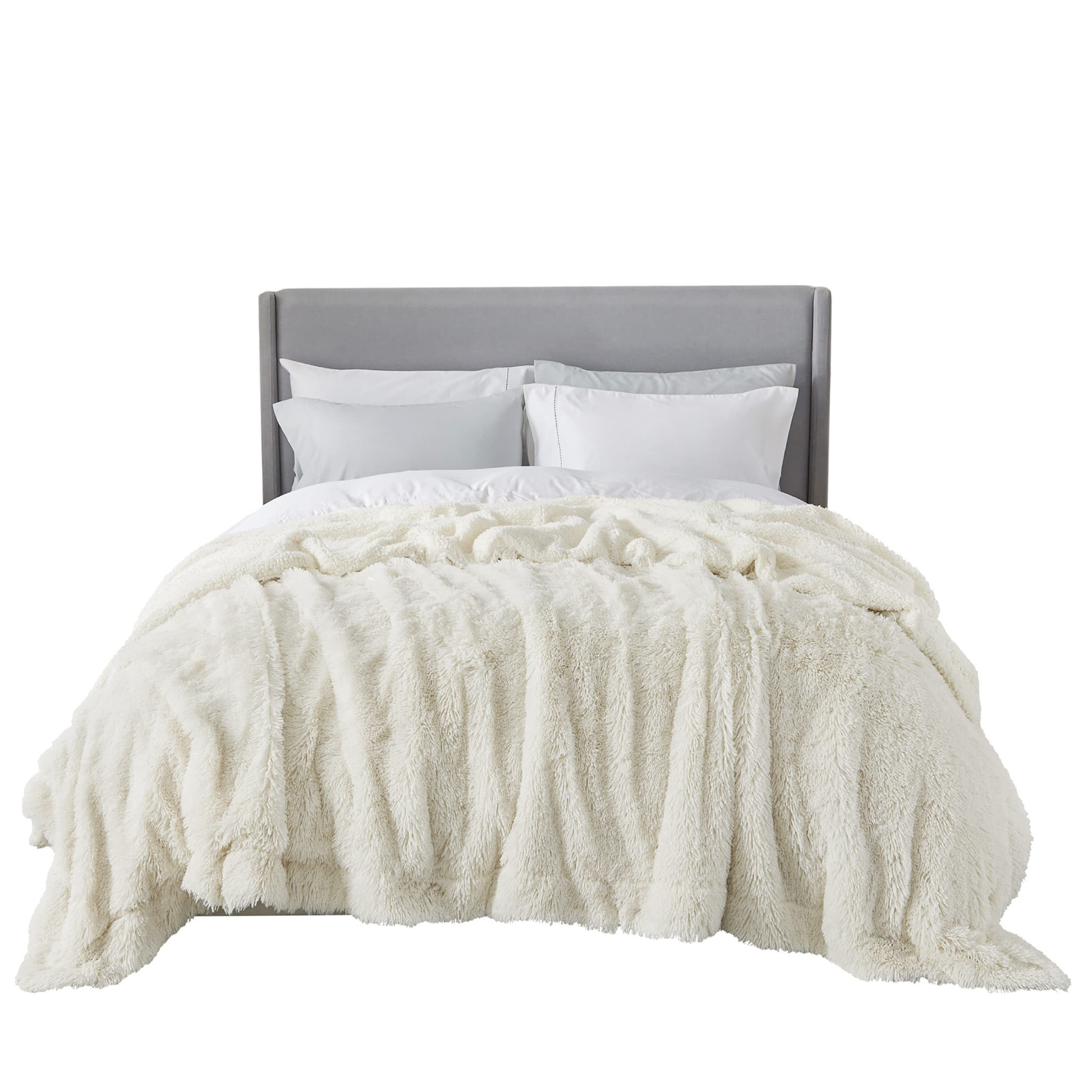 Bedsure Faux Fur Blankets Queen Size Cream - Fuzzy, Fluffy, And Shaggy Faux Fur, Soft And Thick Sherpa, Tie-Dye Decorative Gift,