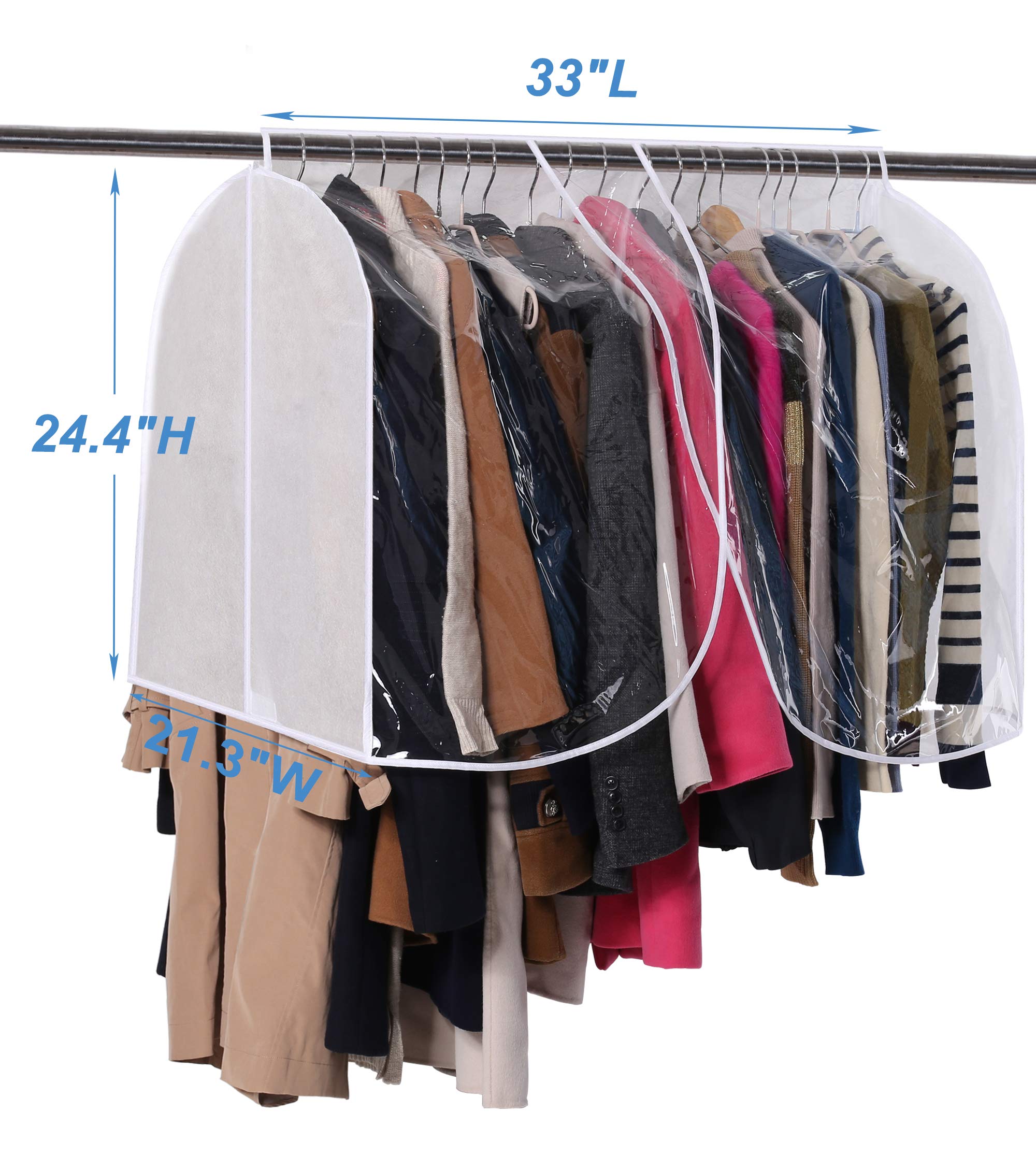 Sleeping Lamb Extra Large Hanging Garment Rack Cover Storage With Clear Pvc Window Dust Shoulder Cover Clothes Dress Suits Coat