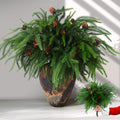 TISEMENT 12Pcs Christmas Norfolk Pine Stems with Pinecones, Real Touch Artificial Norfolk Pine Branches for Vase,DIY Crafts Faux