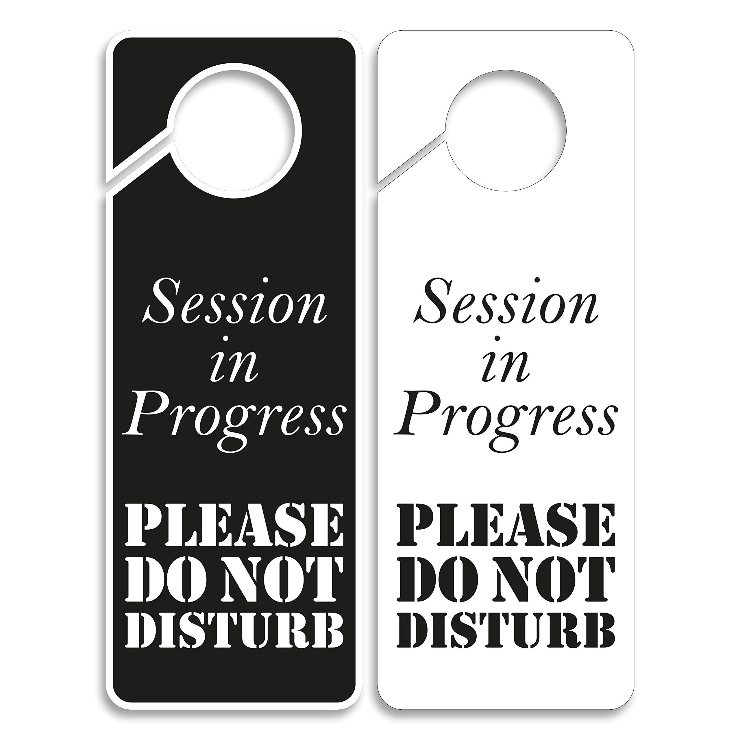 Business Design Session In Progress Please Do Not Disturb Sign, 2 Pack, Double Sided, Ideal For Offices, Online Sessions And Mee