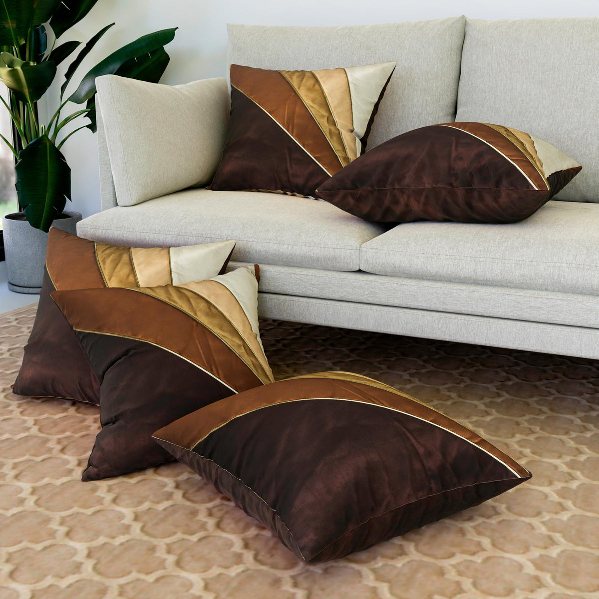 Heart Home Cushion Cover | Pillow Covers For Sofa | Throw Cushion Cover | Dupion Polyester Cushion Covers | Cream Patang Wire Cu