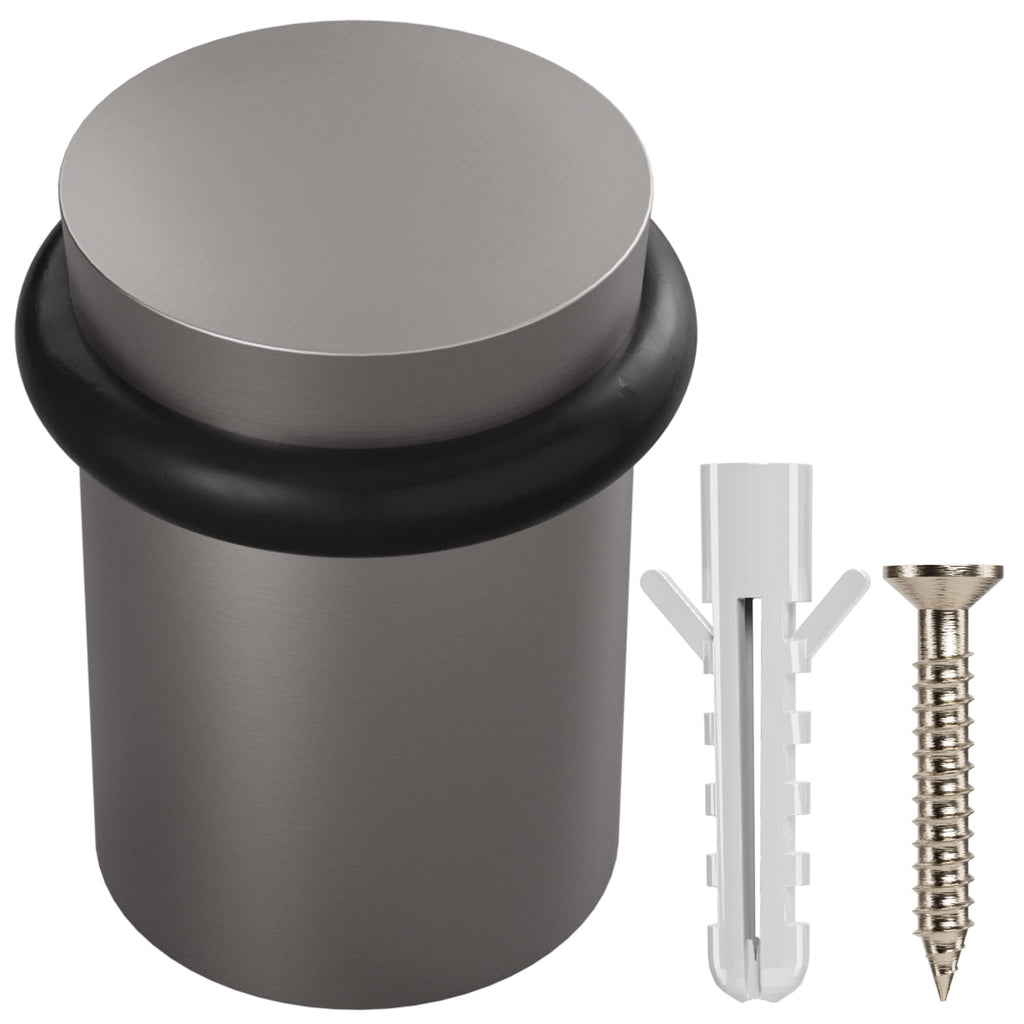 Nyco - Floor Door Stopper Chrome Door Stop - Classy Solid Steel Modern Heavy Duty Door Stoppers - Floor Mount Anchor Screw - Wal