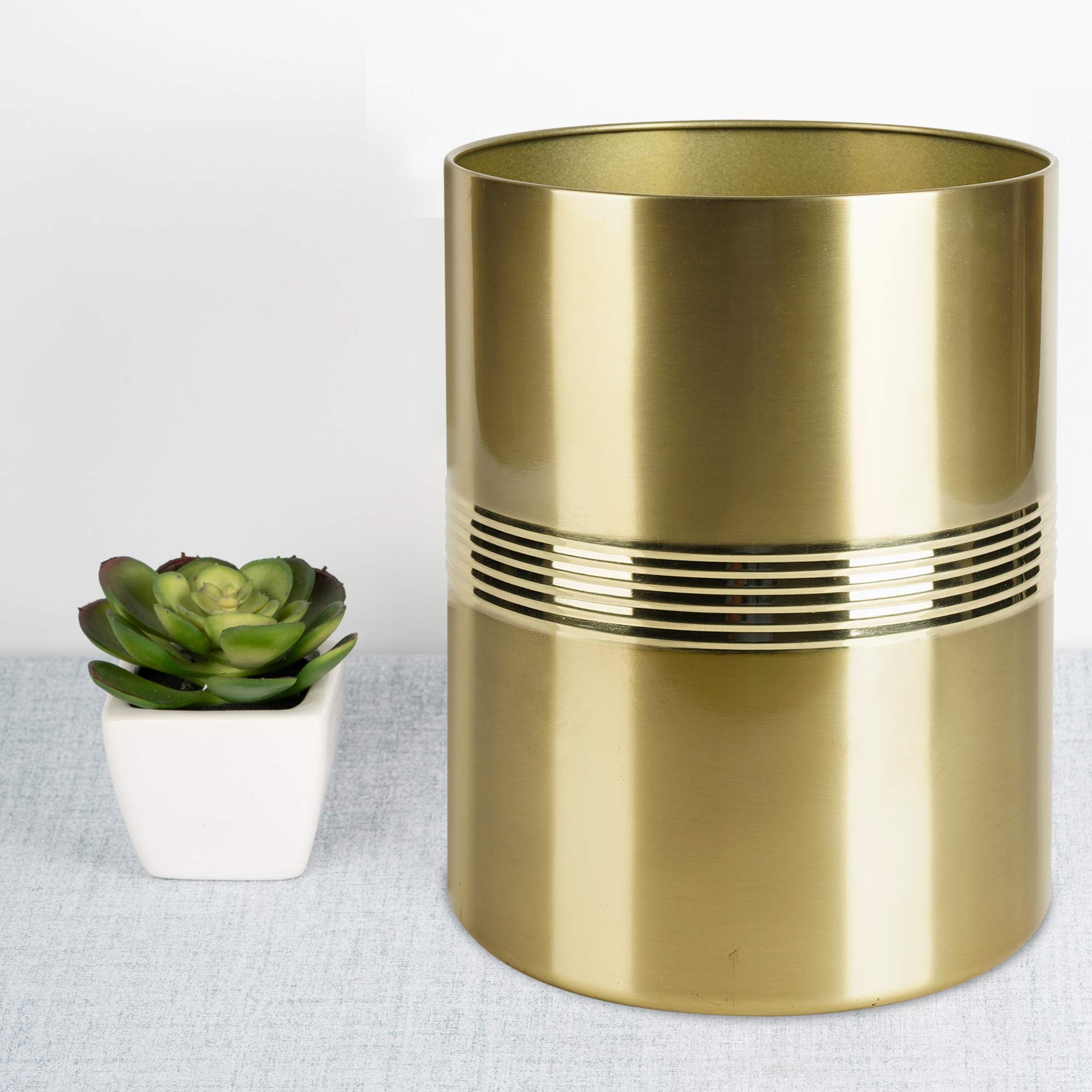 Nu Steel Nusteel Steel Jewel Decorative Stainless Steel Small Trash Can Wastebasket, Garbage Container Bin For Bathrooms, Powder